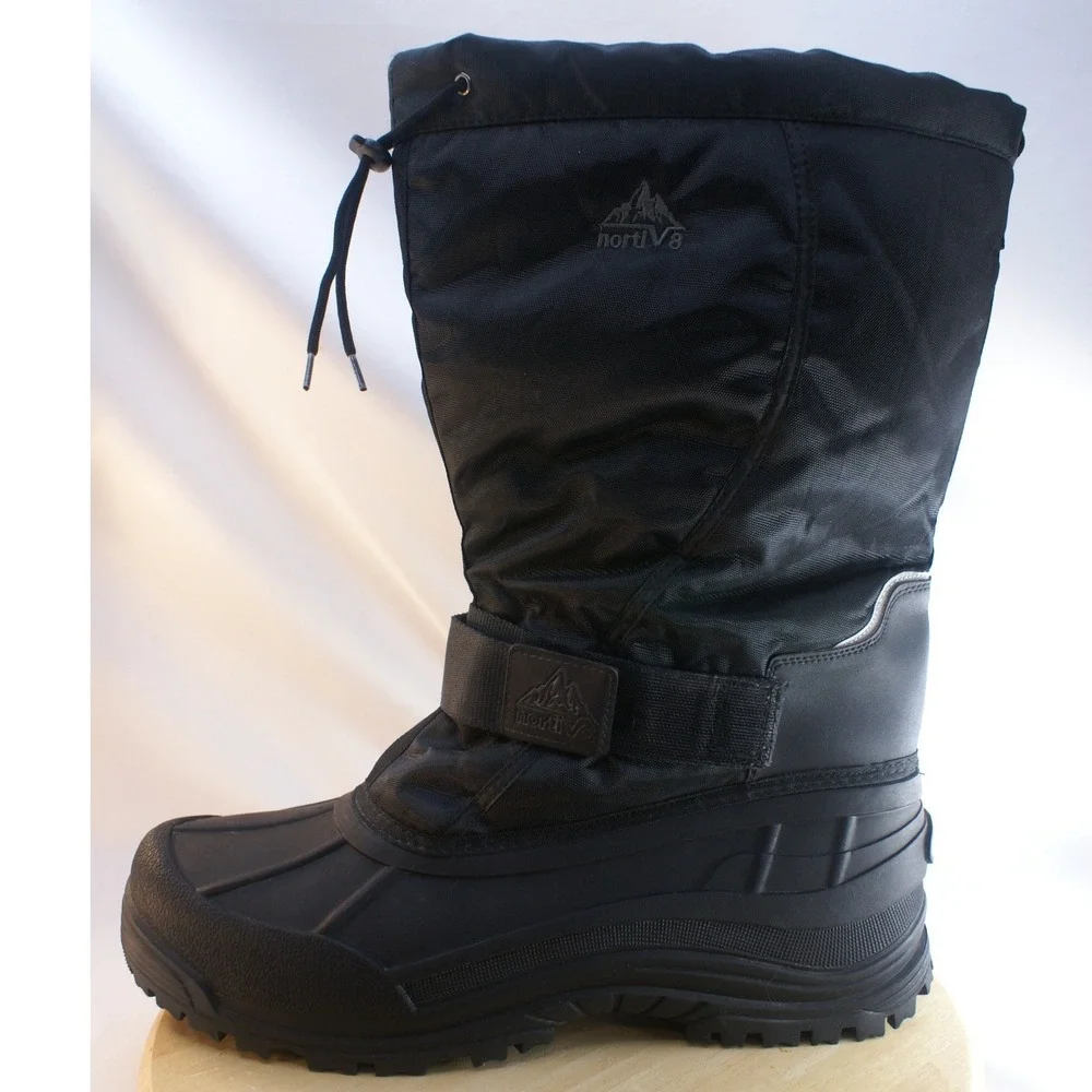 Nortiv8 Quebec-M  Black Insulated Snow Boots 3M Thinsulate Water Resistant 15